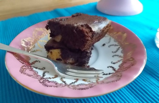 Double Chocolate Brownies with Custard Cream Filling